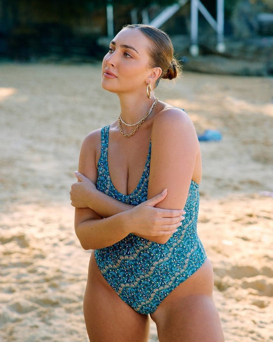 Load image into Gallery viewer, ADVENTUROUS ONE PIECE - Teal Olive - Littl Swim
