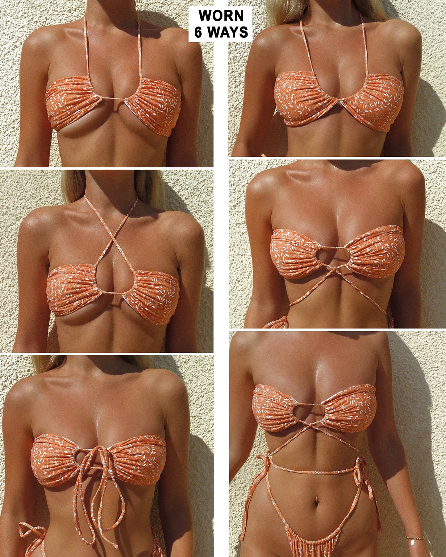 AMBITIOUS BIKINI TOP - Tangerine - Littl Swim