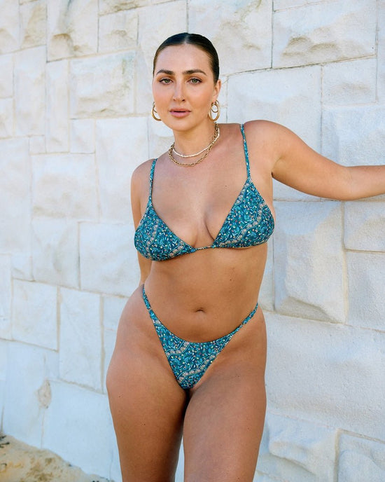 DRIVEN BIKINI BOTTOM - Teal Olive - Littl Swim