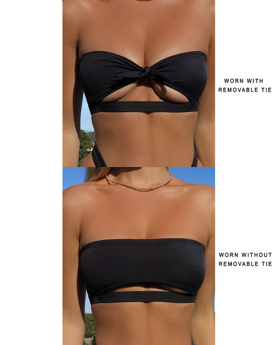 FIERCE BIKINI TOP - Nero - Littl Swim